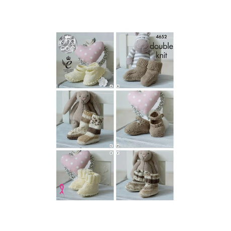 King Cole Baby Bootees Knitting Pattern 4652