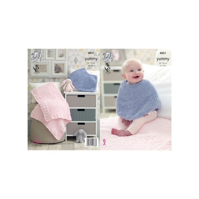 King Cole Baby Chunky Blanket and Poncho Knitting Pattern 4821