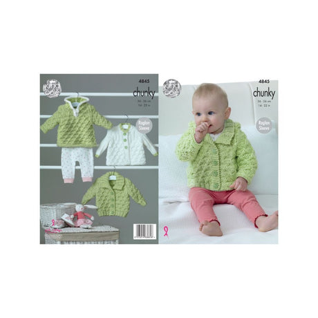 King Cole Baby Chunky Knitting Pattern 4845