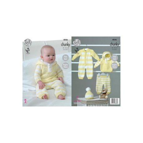 King Cole Baby Chunky Knitting Pattern 4846