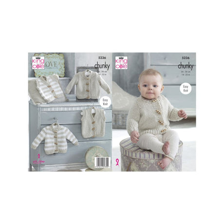 King Cole Baby Chunky Knitting Pattern 5236