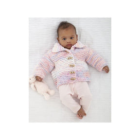 King Cole Chunky Baby Cardigan Knitting Pattern 6236