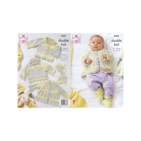 King Cole Baby DK Knitting Pattern 6034