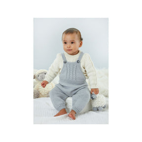 King Cole Baby Dungarees Knitting Pattern 6549