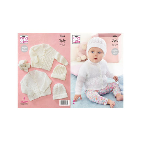 King Cole Baby 3 Ply Knitting Pattern 5584