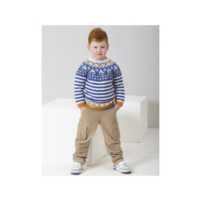 King Cole Boys Fair Isle Sweater Knitting Pattern 6346