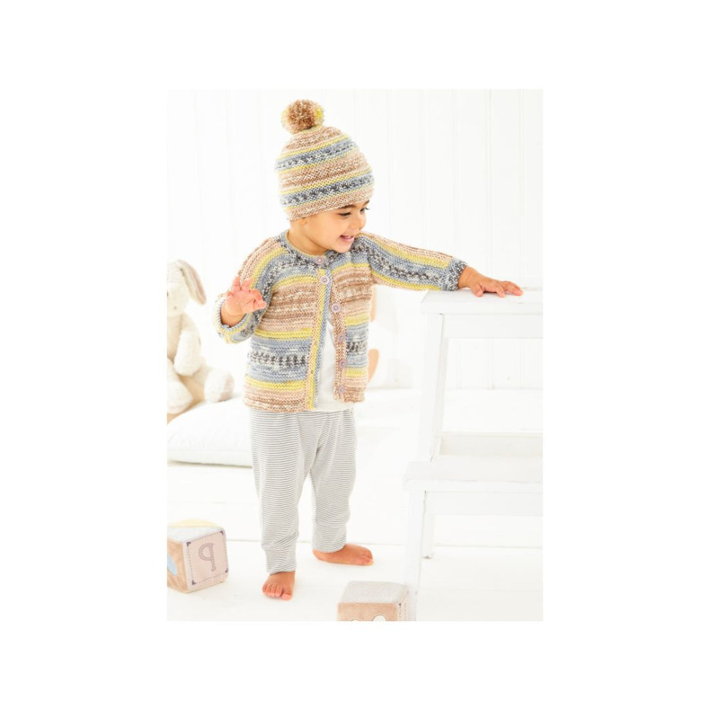 King Cole Childs Cardigan and Hat DK Knitting Pattern 6462