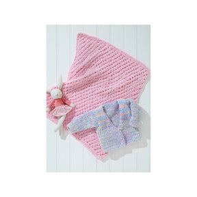 King Cole Chunky Baby Blanket Knitting Pattern 6416