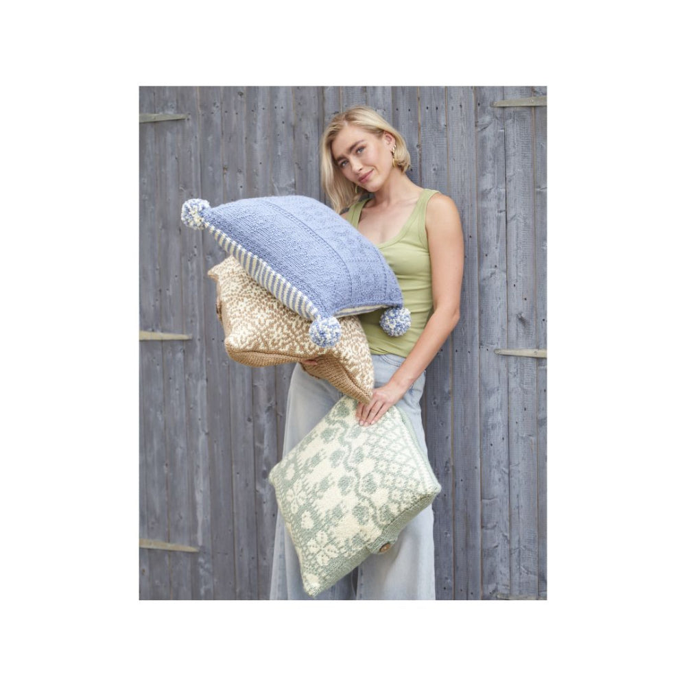 King Cole Chunky Fair Isle Cushion Knitting Pattern 6415