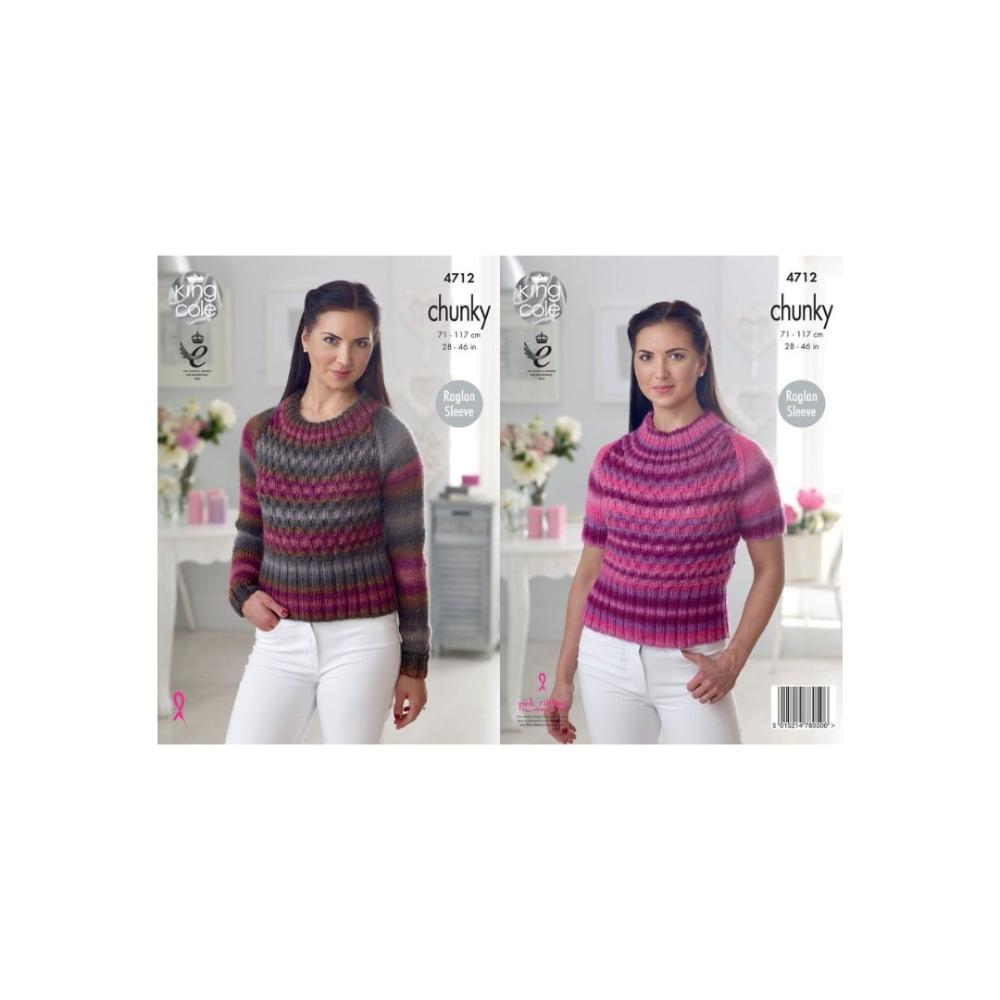 King Cole Chunky Sweater Knitting Pattern 4712