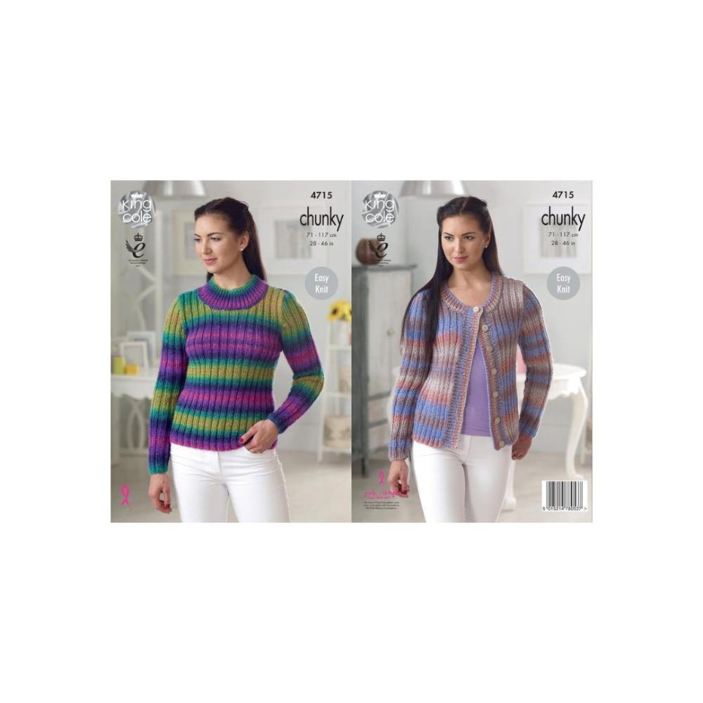 King Cole Chunky Knitting Pattern 4715