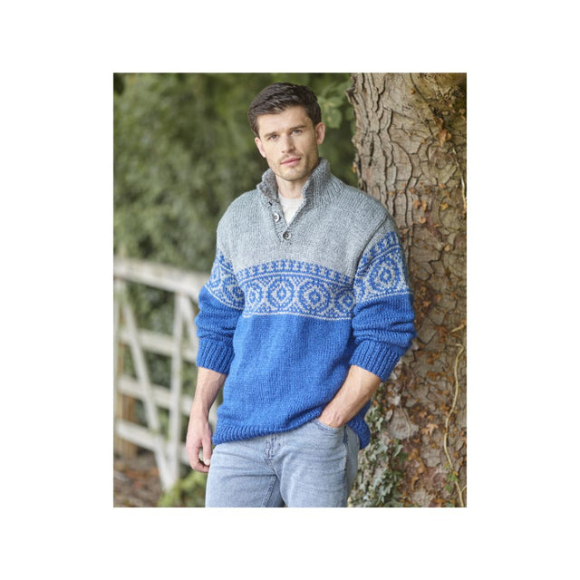 King Cole Chunky Men's Sweater Knitting Pattern 6414