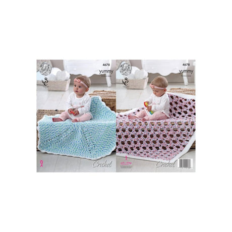 King Cole Crochet Baby Blanket Pattern 4678