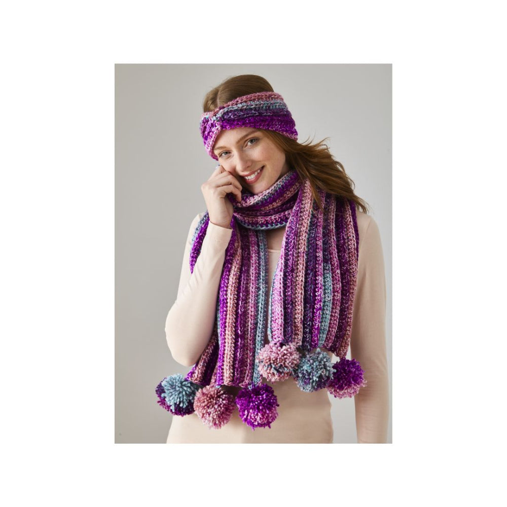 King Cole Crochet Chunky Headband and Scarf Pattern 6297