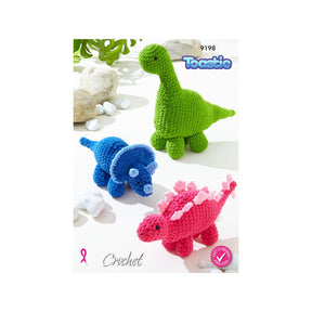 King Cole Crochet Dinosaur Pattern 9198
