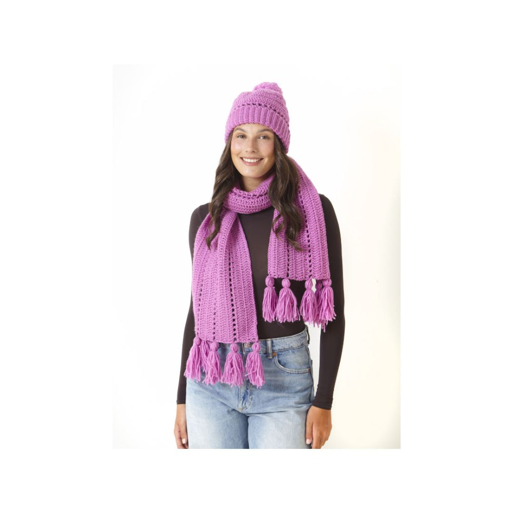 King Cole Crochet Hat and Scarf Pattern 6441