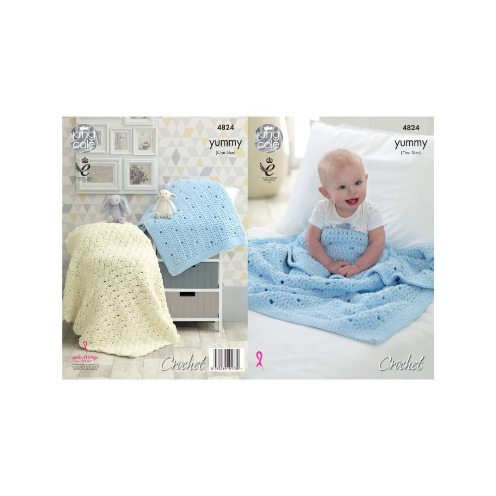 King Cole Crochet Baby Blanket Pattern 4824