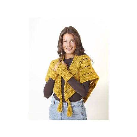 King Cole Crochet Shawl and Gloves Pattern 6441