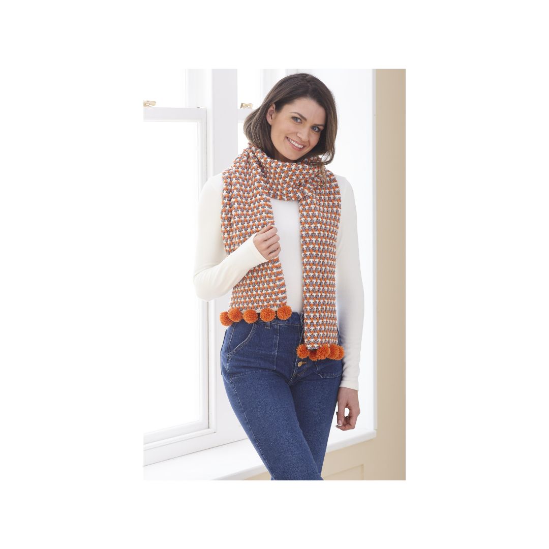 King Cole DK Scarf Knitting Pattern 6267