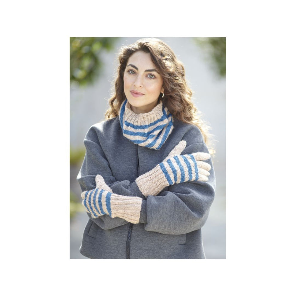 King Cole DK Gloves and Cowl Knitting Pattern 6458