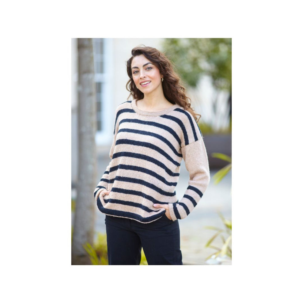 King Cole DK Striped Sweater Knitting Pattern 6455