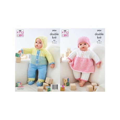King Cole Doll Clothes Knitting Pattern 5924