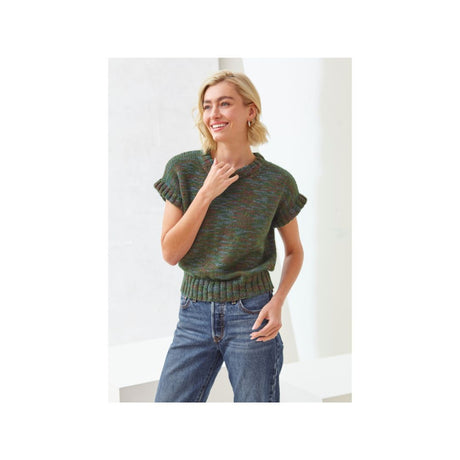 King Cole Drop Shoulder Top Aran Knitting Pattern 6630