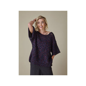 King Cole Lady's Top Knitted in Firefly Aran Pattern 6443