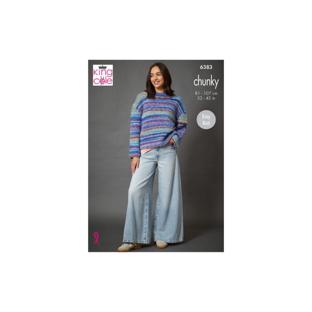 King Cole Flair Chunky Sweater Knitting Pattern 6383