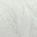 A close-up texture shot of fluffy white yarn showing soft fibres and subtle shadows.