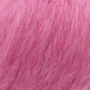 A close-up texture shot of fluffy, soft pink hair fibers, likely mohair or a similar high-pile wool blend.
