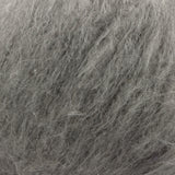 A close-up texture shot of fluffy grey wool, showing the dense, soft fibres.