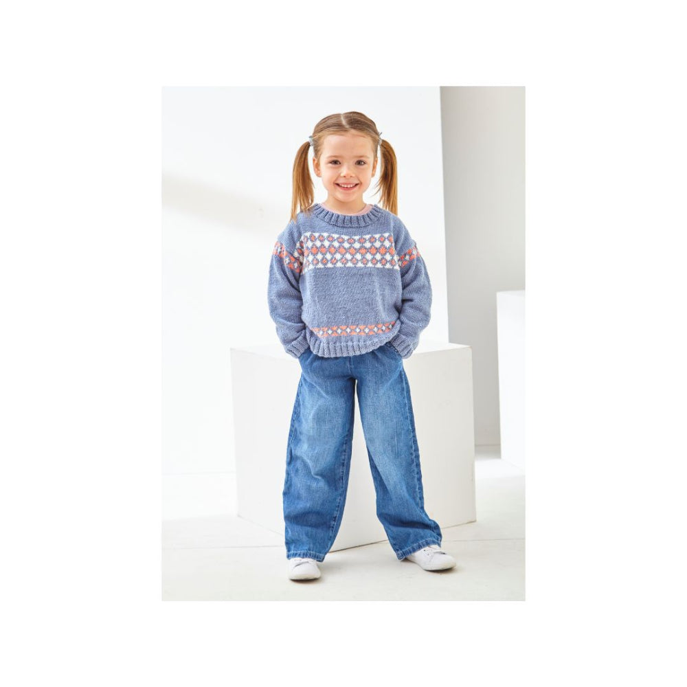 King Cole Girls  4 Ply Sweater Knitting Pattern 6516
