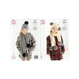 King cole Kids Aran Hat and Scarf Knitting Pattern 5578