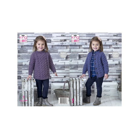 King Cole Kids Aran Knitting Pattern 5061