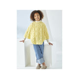 King Cole Kids Aran Poncho Knitting Pattern 6560