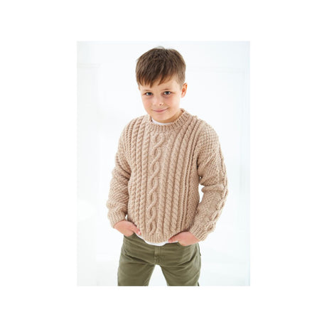 King Cole Kids Aran Sweater Knitting Pattern 6532