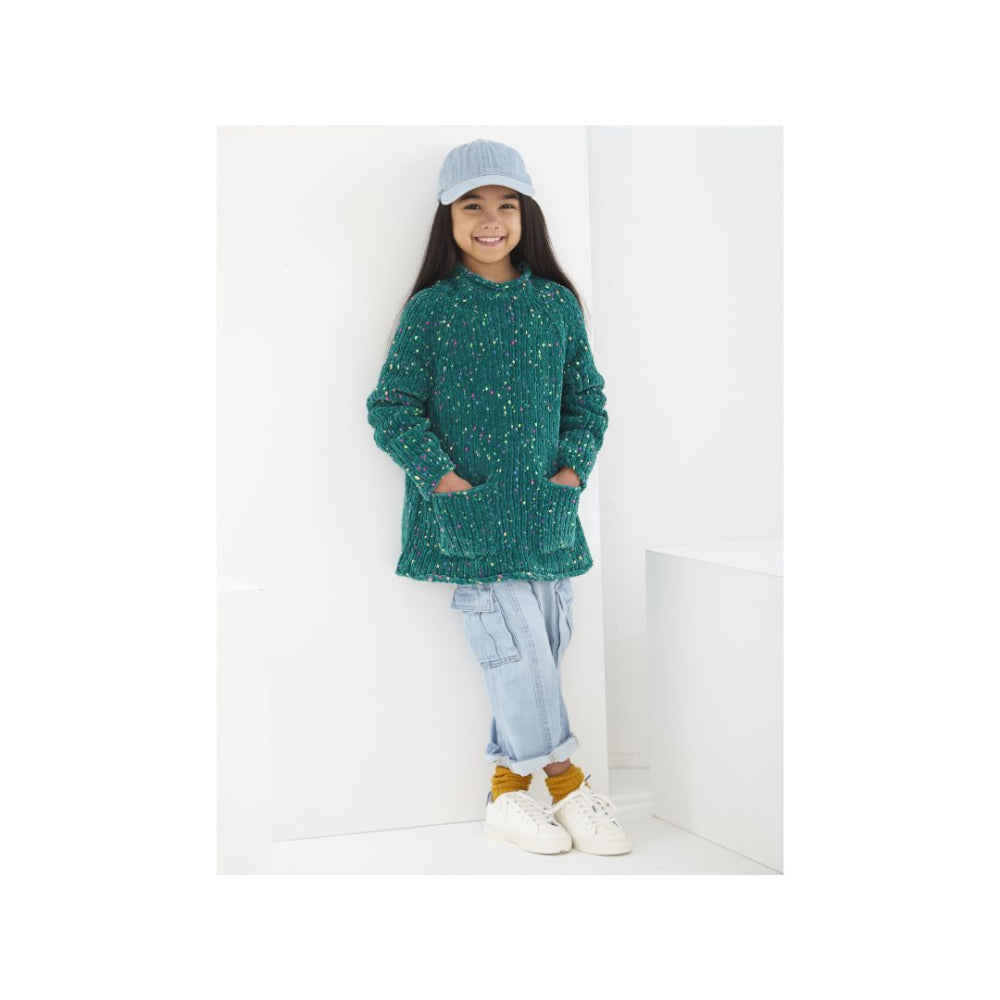 King Cole Kids Long Sweater Chunky Knitting Pattern 6252
