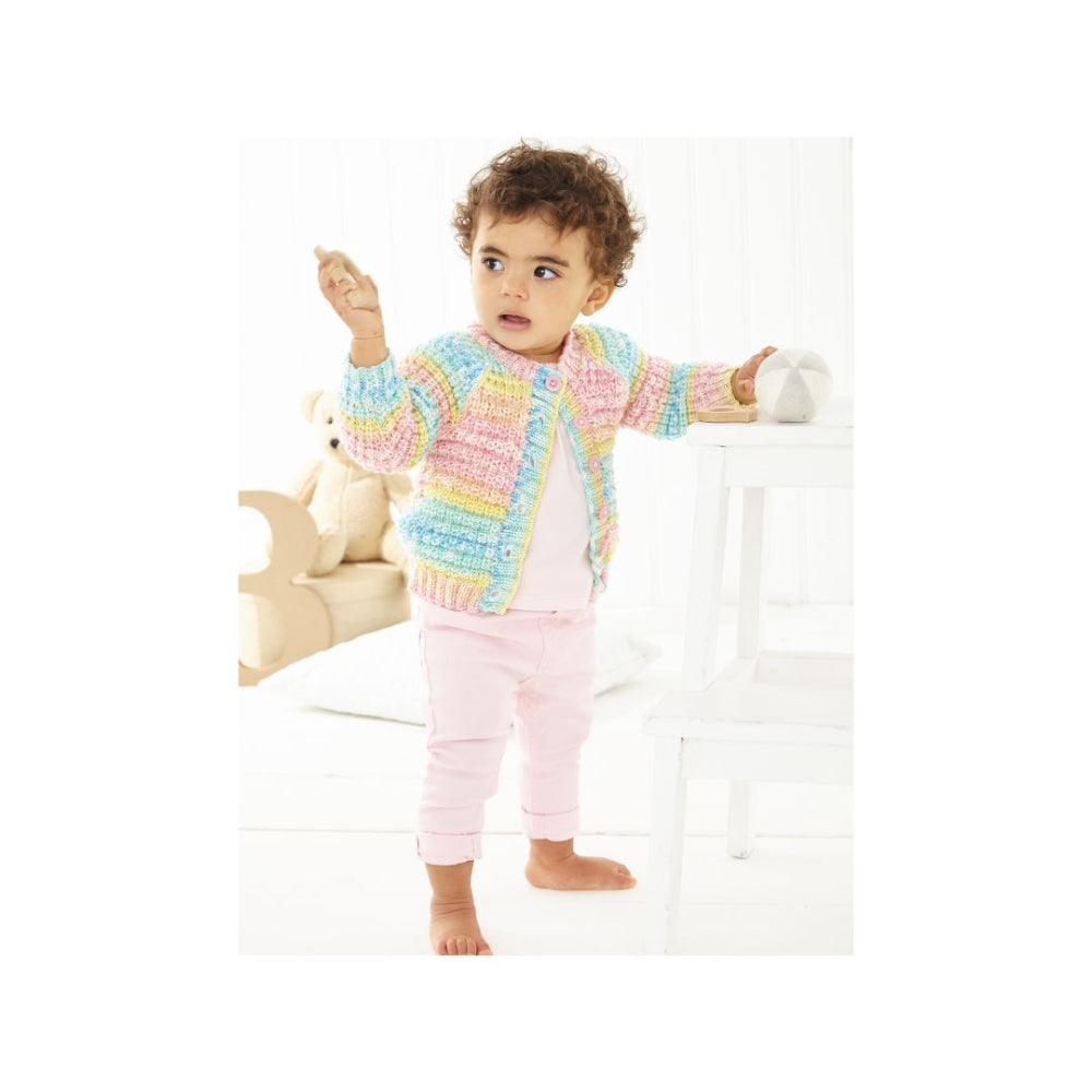 King Cole Kids DK Cardigan Knitting Pattern 6461