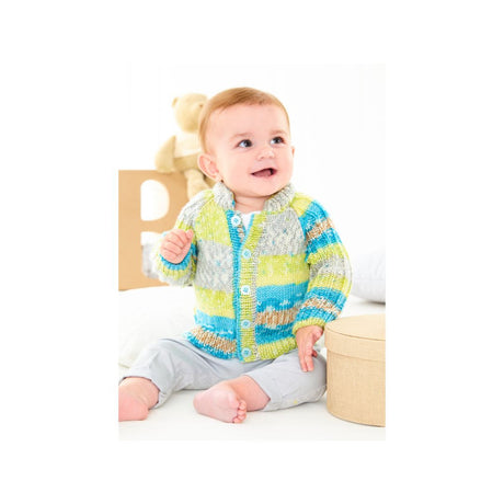 King Cole Kids Jacket with Collar DK Knitting Pattern 6463