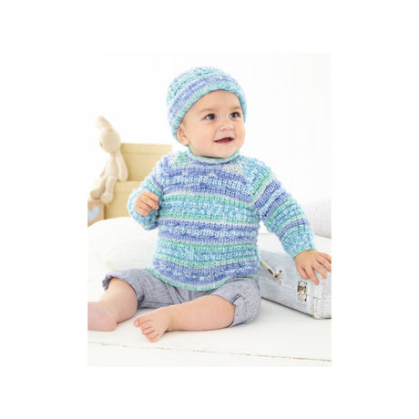 King Cole Kids DK Sweater and Hat Knitting Pattern 6461