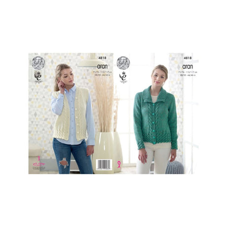 King Cole Ladies Aran Knitting Pattern 4818