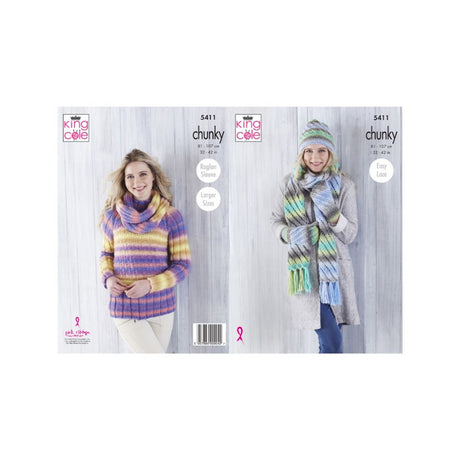 King Cole Ladies Chunky Knitting Pattern 5411