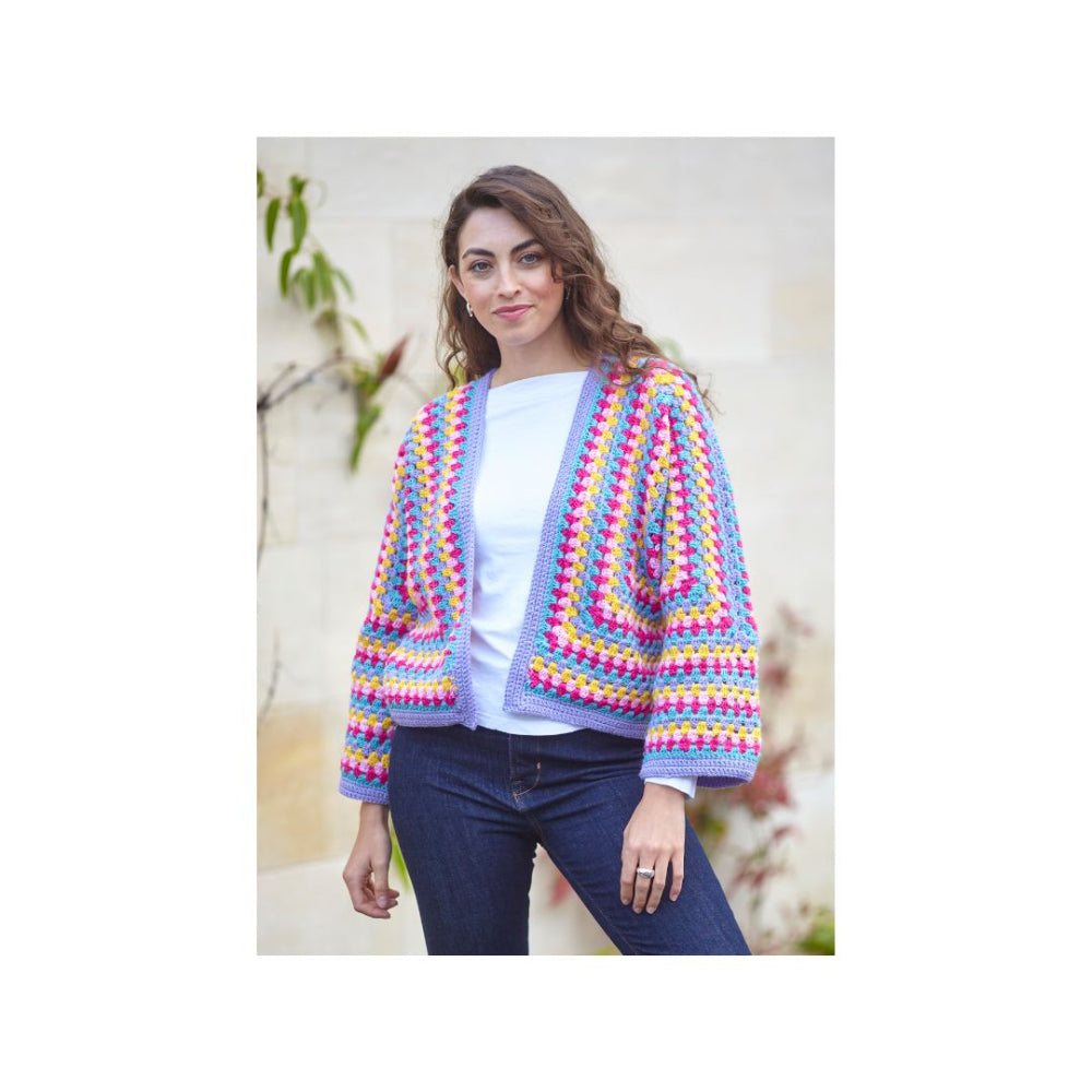 King Cole Ladys Crochet Hexagon Cardigan Pattern 6481