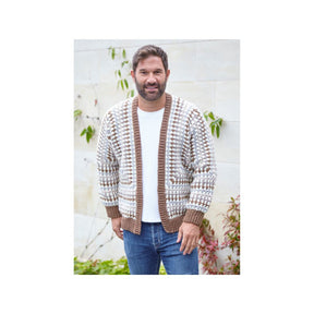 King Cole Mens Crochet Hexagon Cardigan Pattern 6481