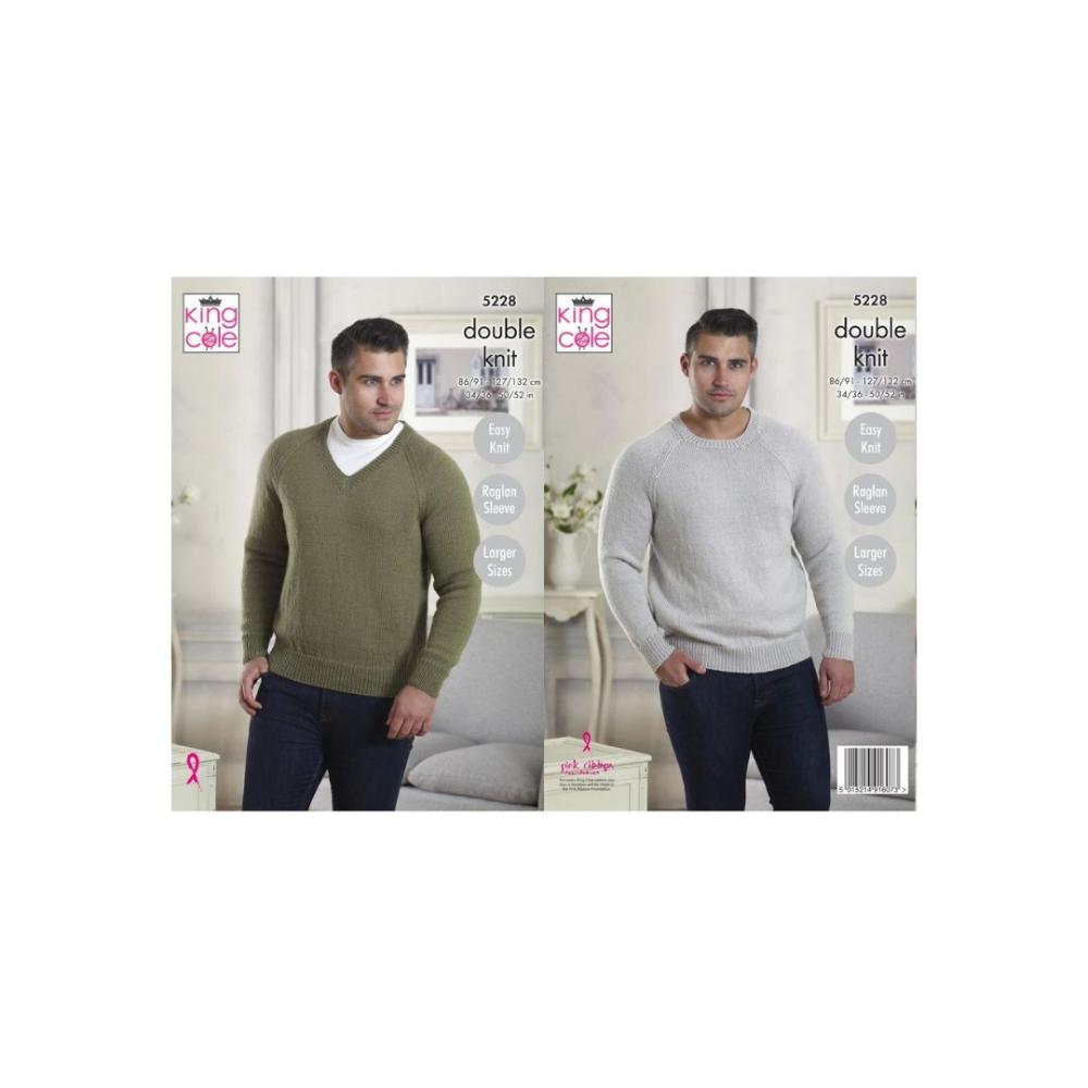 King Cole Mens DK Sweater Knitting Pattern 5228