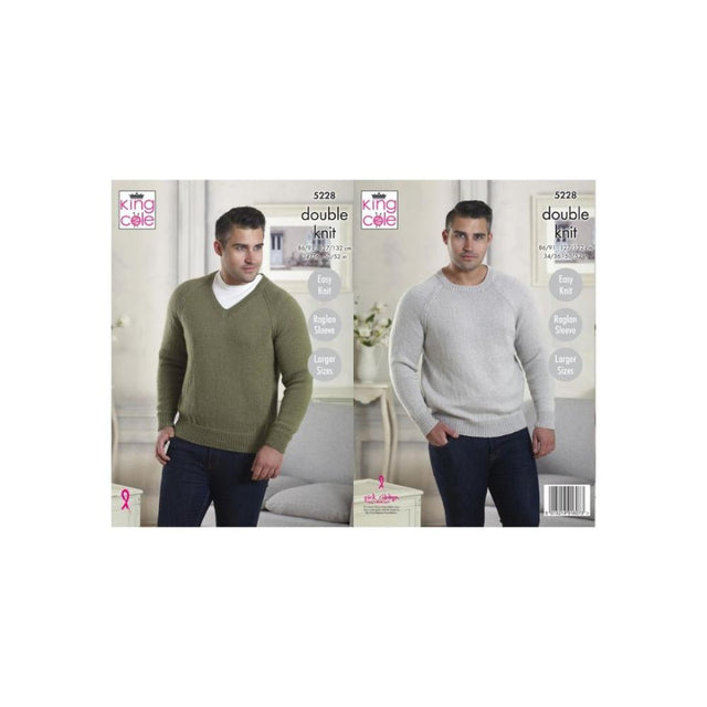 King Cole Mens DK Sweater Knitting Pattern 5228