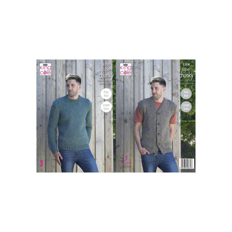 King Cole Mens Super Chunky Knitting Pattern 5308
