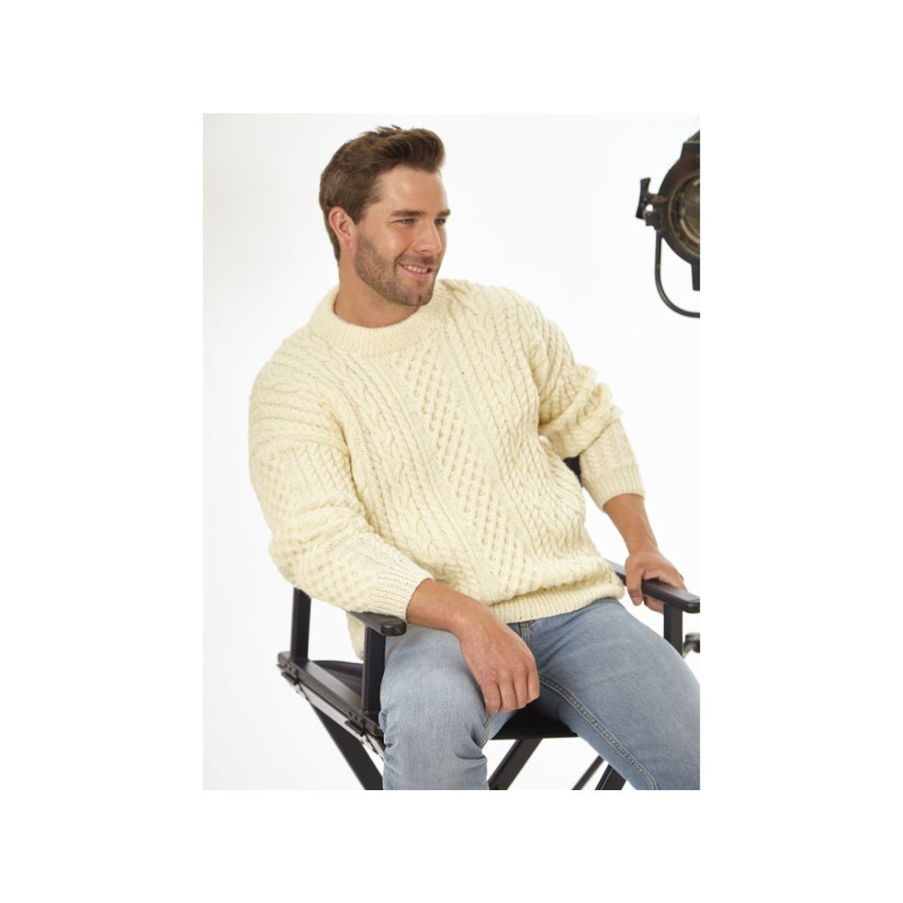 King Cole Mens DK Round Neck Sweater Knitting Pattern 6371