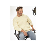 King Cole Mens DK Round Neck Sweater Knitting Pattern 6371